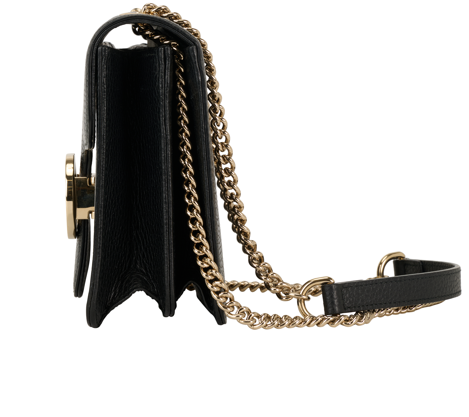 Interlocking G Crossbody, &pound;495, Handbags, Black, Leather, Bottom view